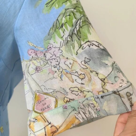 Alemais linen printed dress - Picture 7 of 12